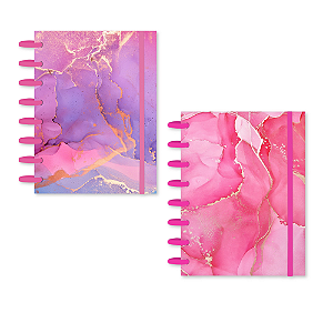 Caderno De Discos Capa Dura Mármore A5 (8 discos)