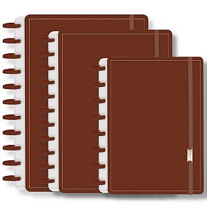 Caderno de Discos Colors Marrom Capa Dura e Costurada