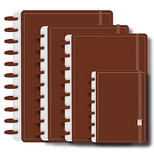 Caderno de Discos Capa Dura e Costurada Marrom
