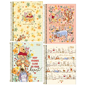 Caderno Espiral Capa Dura Universitário Connect 10 Matérias Pooh 160 Fls - Tilibra