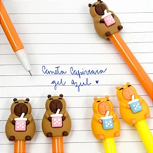 Caneta Gel Fofa Capivara Bubble Tea