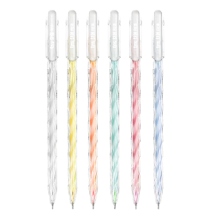 Kit 6 Canetas Gel Spin Fresh Coloridas 0,6mm - Tris