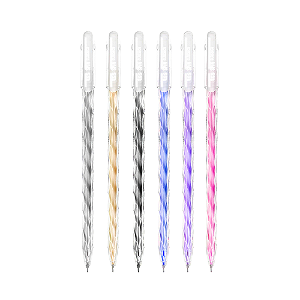 Kit 6 Canetas Gel Spin Coloridas 0,6mm Tris