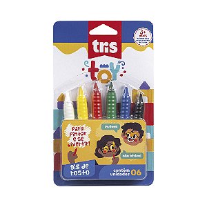 Giz de Rosto Toy 6 Cores Retrátil -Tris