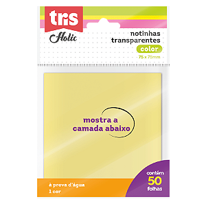 Notas Autoadesivas Transparentes Holic Pop 75x75mm - Tris
