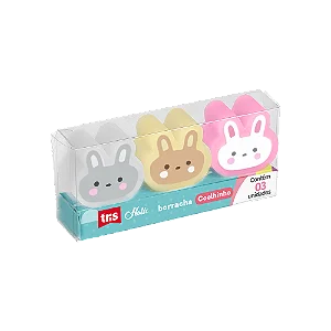 Borracha Coelhinho Holic Fofurices C/ 3 Tris