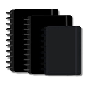 Caderno de Discos Colors Black Capa Dura e Costurada