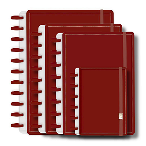 Caderno de Discos Capa Dura e Costurada Marsala