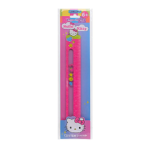 Régua 20cm Hello Kitty Dupla Face com Apliques Deslizantes – Leo&Leo