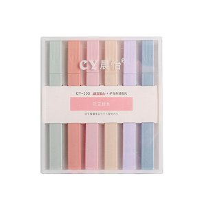 Kit Marca Texto Quadrado Minimalista - 6 Cores
