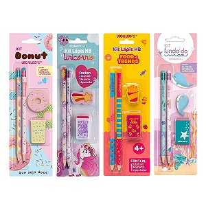 Kit Escolar Papelaria Fofa 16 Itens (Lápis/Borracha/Apontador)