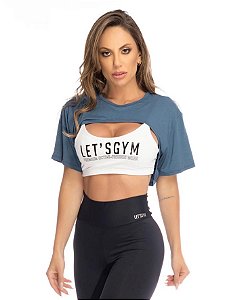 CROPPED E TOP DIVINE BRANCO/AZUL