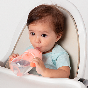 Copo de Treinamento com válvula Anticólica Dino Rosa - Buba