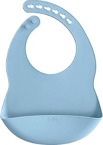 Babador em Silicone com Pega Migalhas Azul- Buba