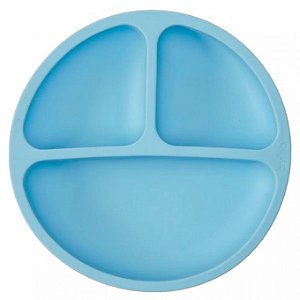 Prato de Silicone com Divisória Azul- Buba