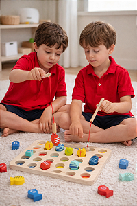 Brinquedo Educativo de Pesca Magnética em Madeira | Coordenação e Diversão sem Telas