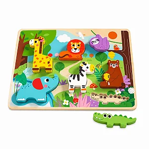 Tabuleiro de Encaixe Floresta - Brinquedo Educativo Tooky Toy