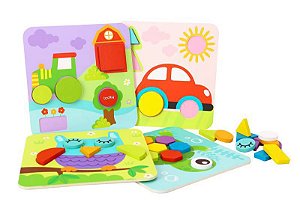 Brinquedo educativo Encaixe Formas Geométricas 4 em 1 – Tooky Toy