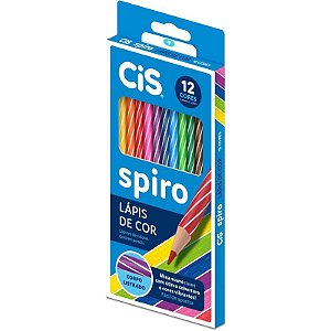 Lapis de cor redondo cis spiro madeira 12cores - sertic (pct.c/06)