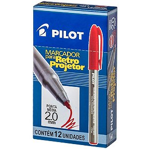 Caneta retroprojetor 2.0mm marcador vermelho - pilot (cx.c/12)
