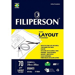 Bloco tecnico com margem lay-out a-4 63g.50fls.branco - filiperson (pct.c/05)