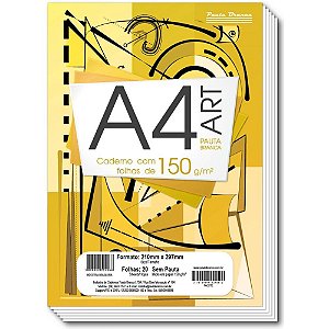 Bloco tecnico sem margem desenho a4 art pb 20f.br 150g - pauta branca (pct.c/10)