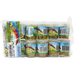 Glitter pvc ouro potes 3g. - real seda (pct.c/12)