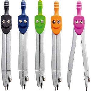 Compasso leo e leo escolar 5cores - leonora (blister)