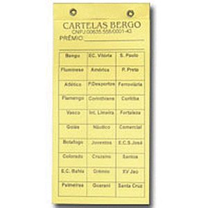 Cartela de rifa c/30 times pct.c/50 cartelas - grafica guerra (pacote)