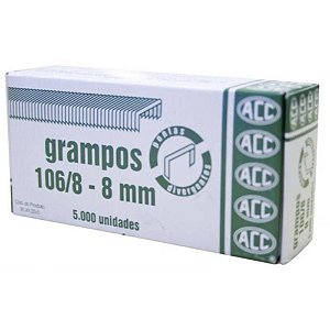 Grampo para grampeador 106/8 galvanizado 5000 grampos - acc (caixa)