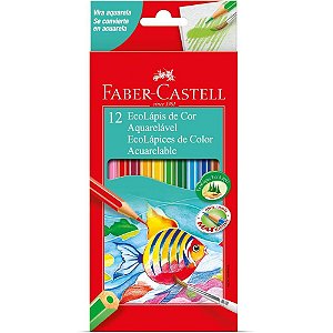 Lapis de cor aquarelavel ecolapis 12 cores - faber-castell (pct.c/12)