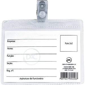 Cracha com presilha presilha remov.7x10 cm. (0,13) - dac (pct.c/50)