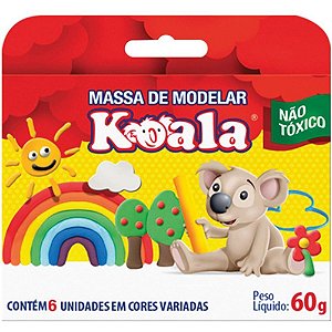Massa para modelar koala c/ 06 cores - delta (pct.c/12)