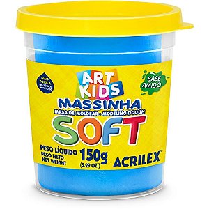 Massa para modelar soft 150g.azul bs.amido - acrilex (pote)