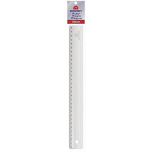 Regua de poliestireno cores sortidas 30cm. - acrimet (cx.c/24)