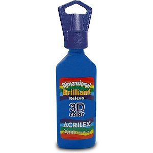 Tinta relevo dimensional brilhante azul turquesa 35ml - acrilex (pct.c/06)