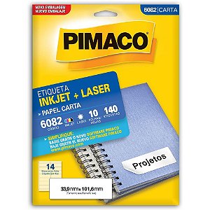 Etiqueta carta 6082 10 fls 33,9 x 101,6 mm - pimaco (ct.c/140)