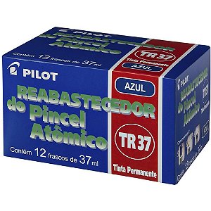Tinta marcador permanente reabastecedor 037ml azul - pilot (cx.c/12)