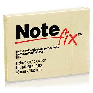 Bloco de recado autoadesivo notefix 100f. 76mmx102mm amare - 3m (unidade)