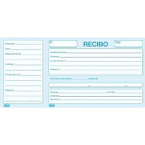 Impresso recibo comercial com canhoto 100f - tilibra (pct.c/10)