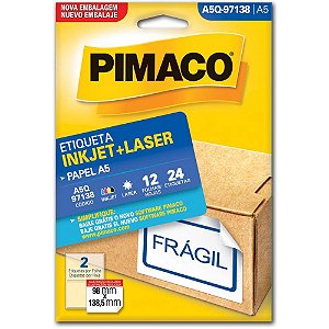 Etiqueta a5 a5q-97138 12 fls 98 x 138,5 mm - pimaco (ct.c/24)