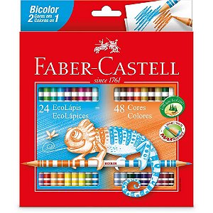 Lapis de cor redondo ecolapis bicolor 48 cores - faber-castell (pct.c/06)