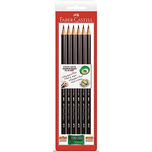 Lapis preto redondo 1205 max n.2hb - faber-castell (bl.c/06)