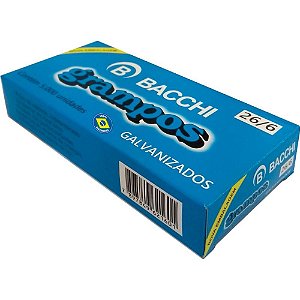 Grampo para grampeador 26/6 galvanizado 1000 grampos - bacchi (pct.c/10)