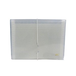 Pasta sanfonada plastica duplicata 12 divisoes cristal - dac (unidade)