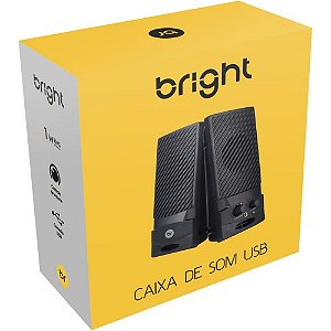 Caixa de som p/ computador 1w c/volume usb - bright (unidade)