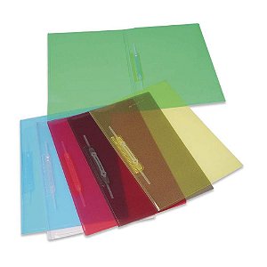 Pasta grampo trilho plastica oficio verde soft - polibras (pct.c/10)