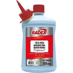 Tinta marcador quadro branco reabastecedor 500ml vermelho - radex (unidade)
