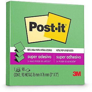 Bloco de recado post-it pop up refil r330 76x76 vd.lm - 3m (unidade)