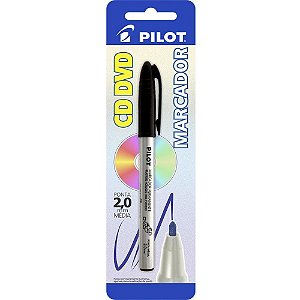Caneta para cd 2.0mm ponta media preta - pilot (bl.c/01)